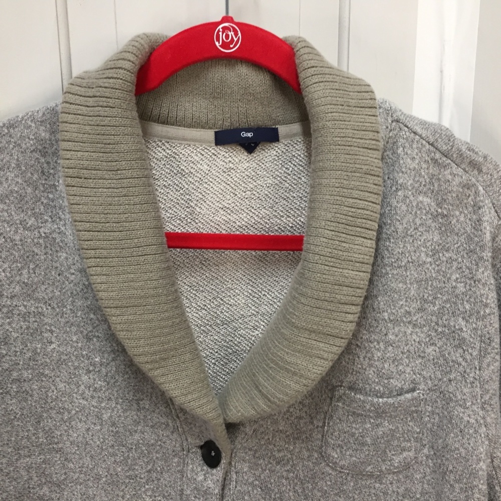 Gap Gray Button Down Knit Jacket - image 6